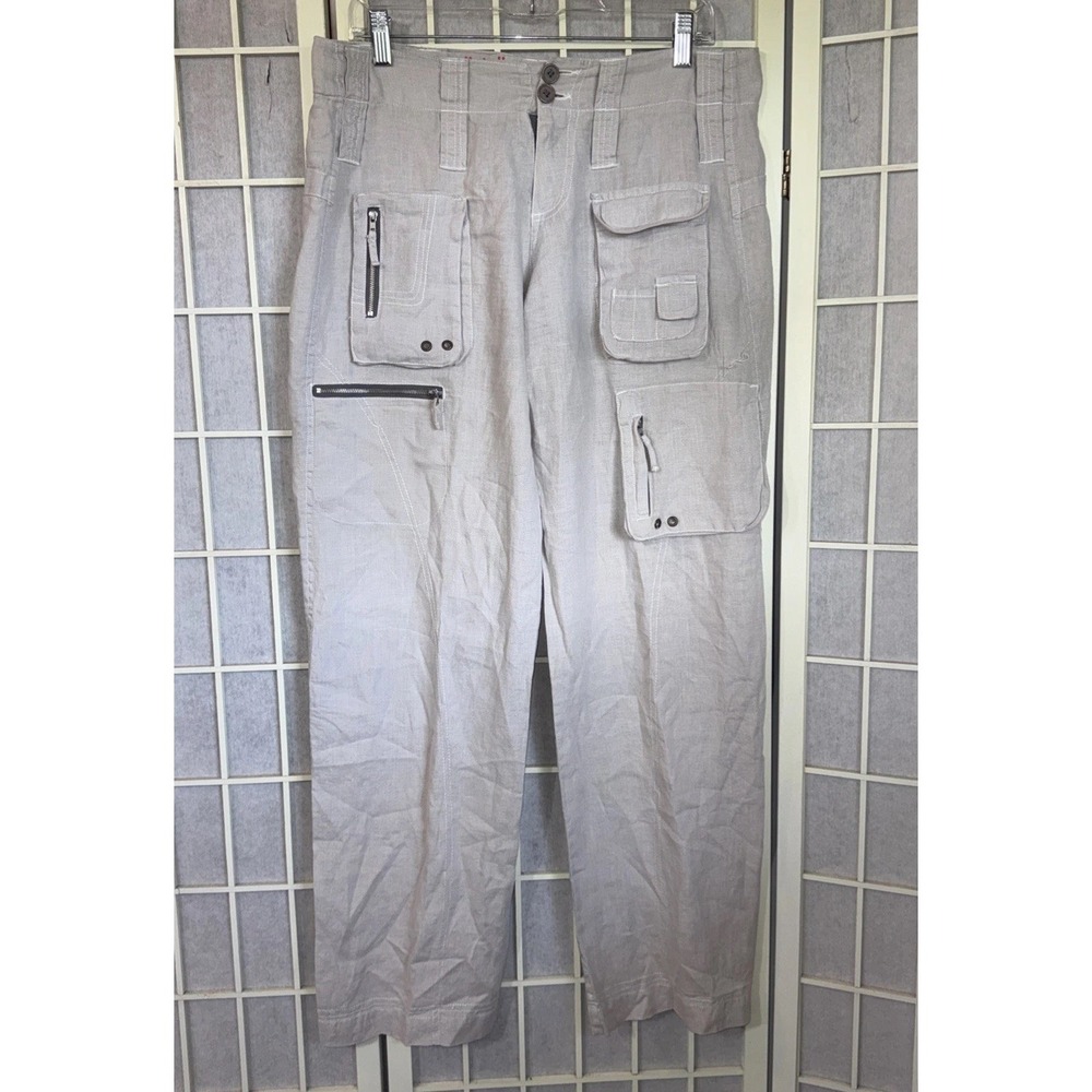 Pete & Greta Jonny Was Linen Boho Hippie Streetwear Grunge Cargo Pants Size 6